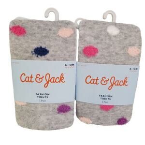 Baby Girls Tights 2 pack 6 to 12 Months Cat and Jack Polka Dots